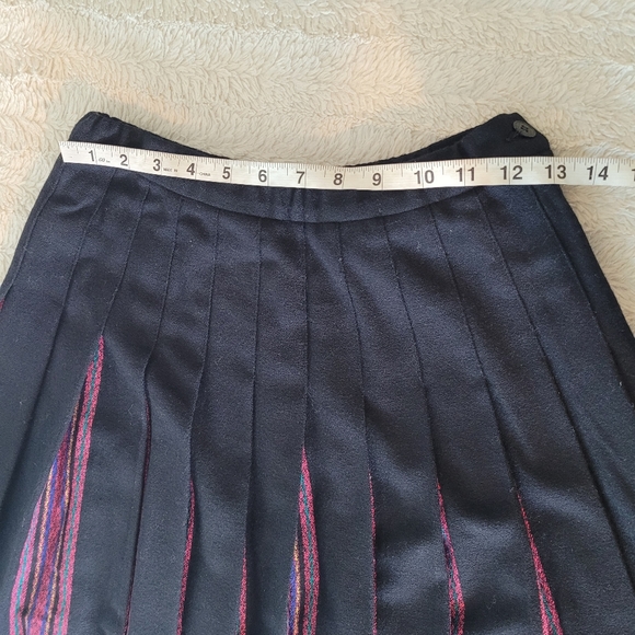 VTG Pendleton Skirt Size Black Pleated A-Line Wool A-Line Academia Tartan - Picture 7 of 9
